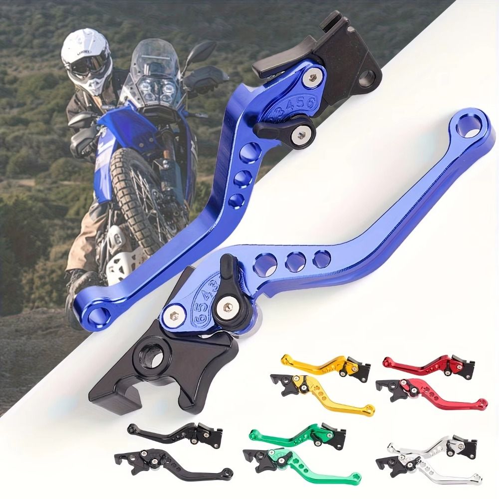 1Pair Universal Double Disc Motorcycle Brake Handle Aluminum 6-position Adjustable Brake Clutch Levers Durable Ergonomic Motorcycle Handlebar Levers Motocross Modification Parts