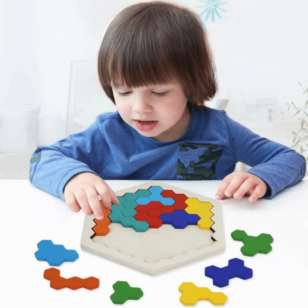 Early Learning Jigsaw Montessori Puzzles Toys Pattern Cognitive Interactive Wooden Geometry Puzzle Toys Challenges Logical Thinking Jigsaw Puzzle Board Boys Girls