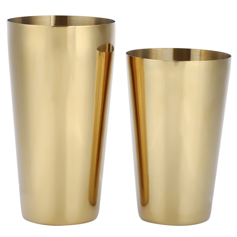 2 piece Practical 304 Stainless Steel Cocktail Shaker Set Simple Design Bar Shaker Set Bartender Mixing Tool Bar