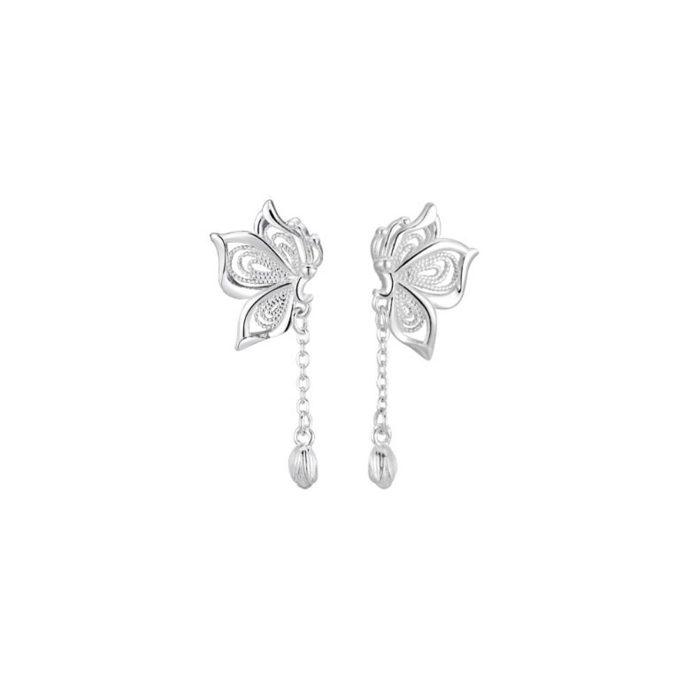 Exquisite New Design Butterfly Earrings Creative Realistic Hollow-out Drop Earrings Personality Ladies' jewelry Sweet Tassel Earrings Gift