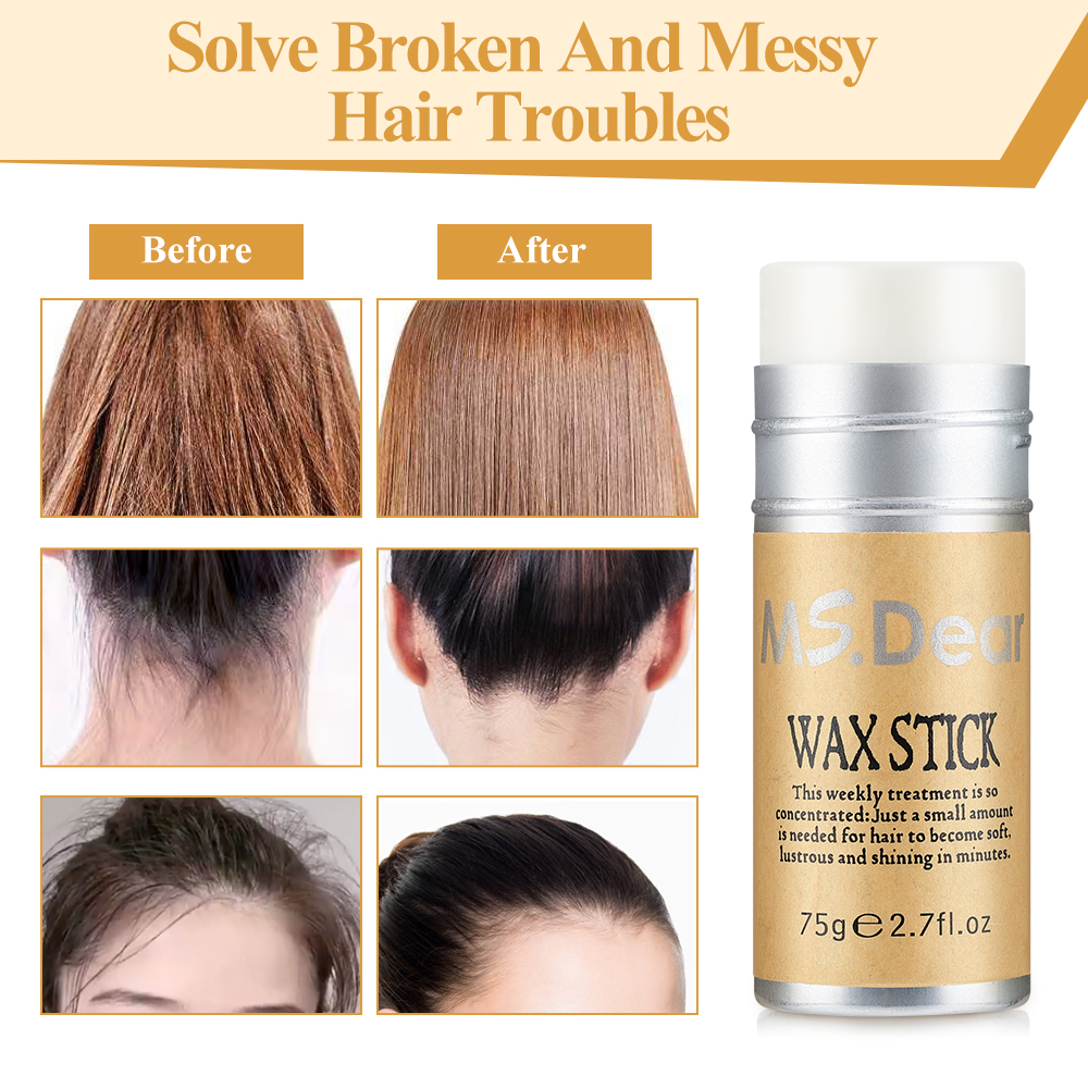 Wenefang Hair Wax Stick Professional Hair Styling Stick Wax Fixed Frizz Hair Repair Smooth Loose Broken Hair For Men Women Hair Care Q0J6
