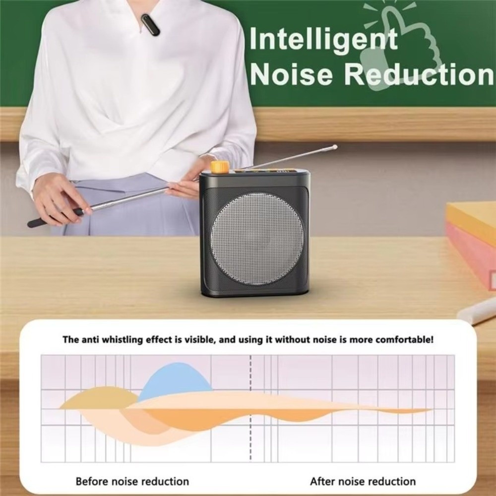 Mini Megaphone Mini Rechargeable Voice Amplifier Magnetic Rechargeable Lavalier Microphone 2 Mic Bluetooth Megaphone Speaker Teaching