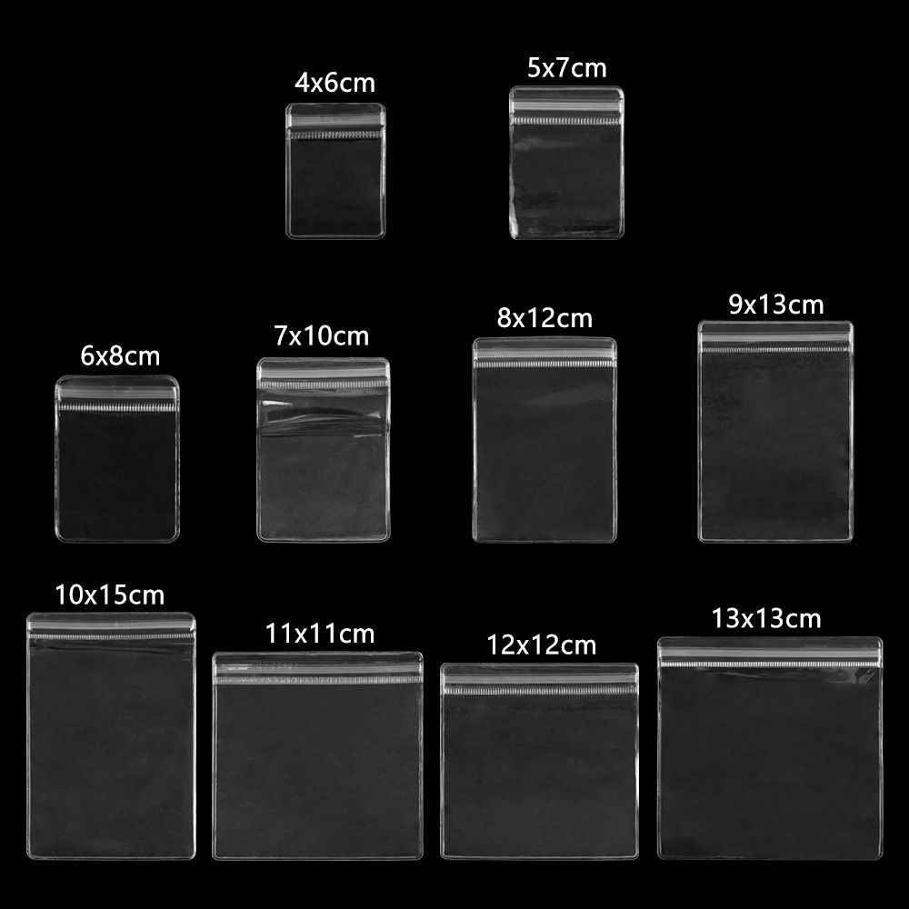 100Pcs Durable PVC Plastic Self Sealing Bag Dustproof Transparent Zip Lock Bags Reclosable Jewelry Bag Necklace Bracelet Ring