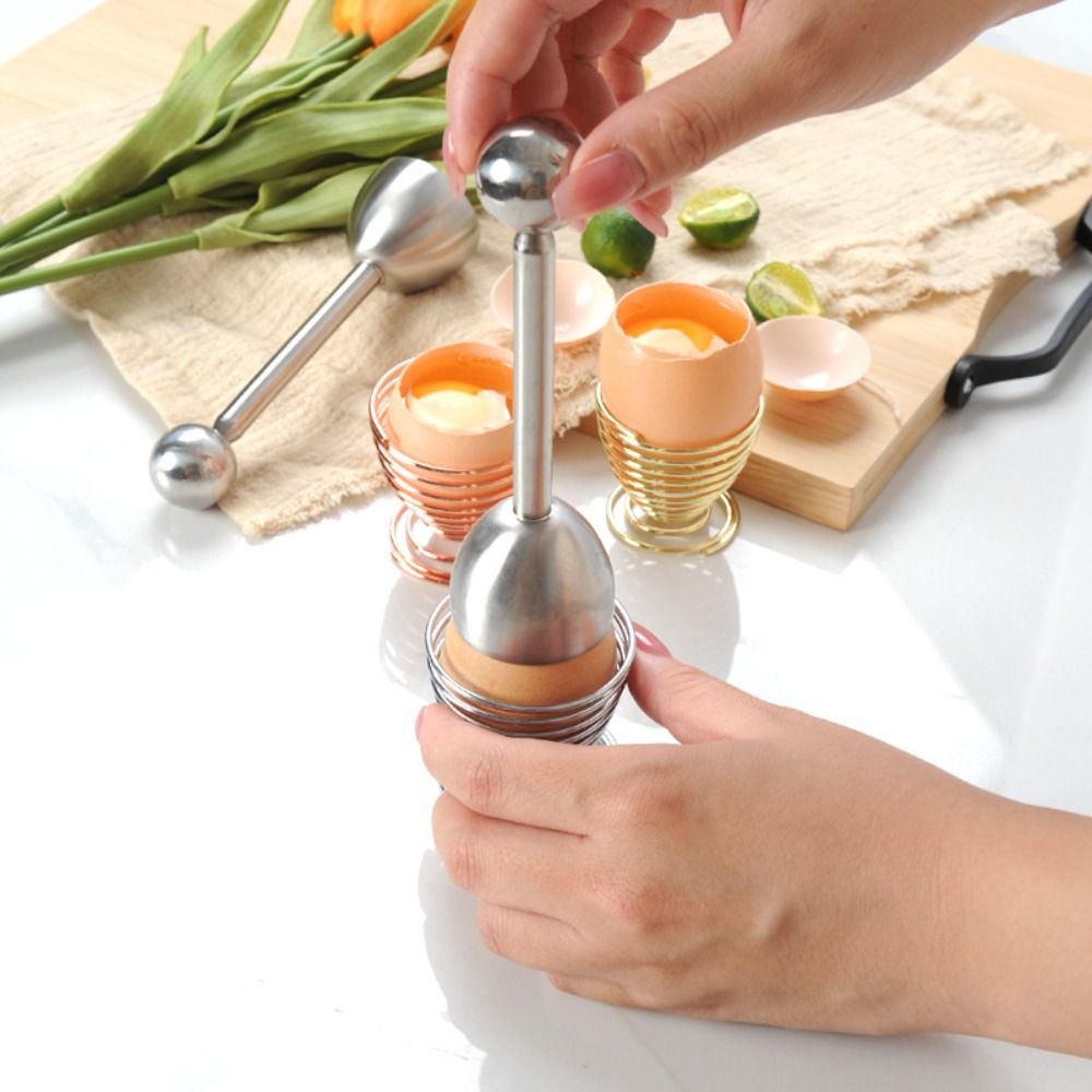 Egg Accessories Stainless Steel Egg Shell Opener Multifunction Creative Egg Topper Cutter Practical Egg Cups Stand Holders Raw Egg