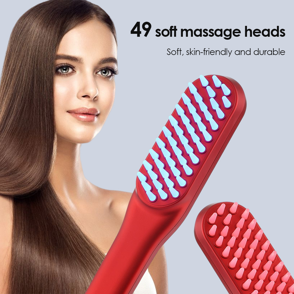 Aweisuan Hot Sale Electric Wireless Infrared Ray Massage Comb Hair Growth Vibration Head Scalp Massager Anti Hair Loss Care Therapy Hair Care
