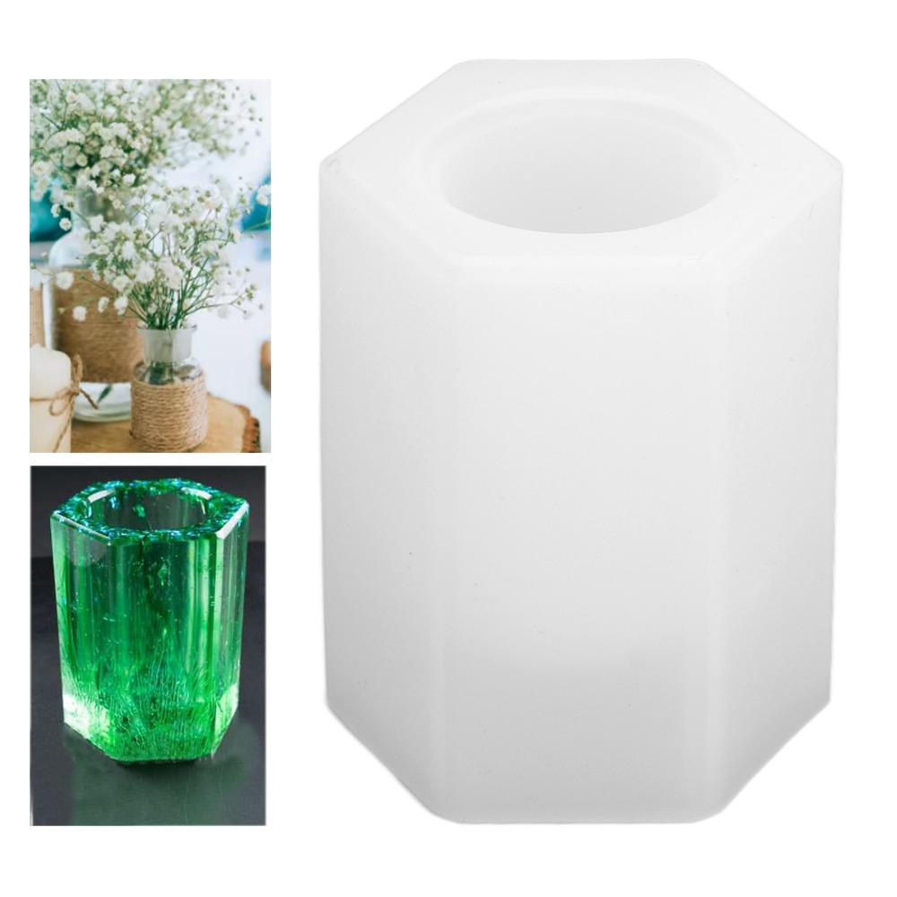 Clay Molds White Resin Mold Round Cylinder Reusable Silicone Molds Durable Resin Molds Flower Pots