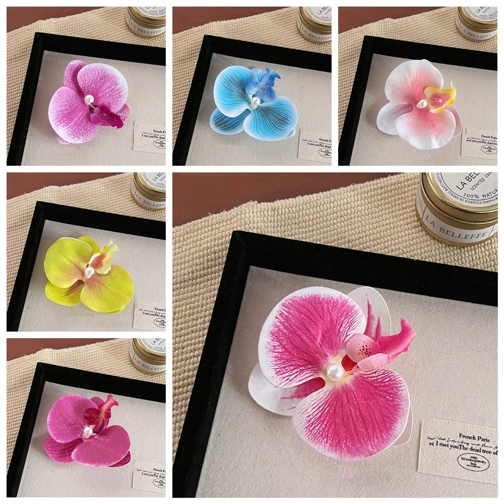 Cute Cloth Flower Hair Clip Butterfly Orchid Orchid Flower Hairpin Headdress Girl Hair Clip Holiday