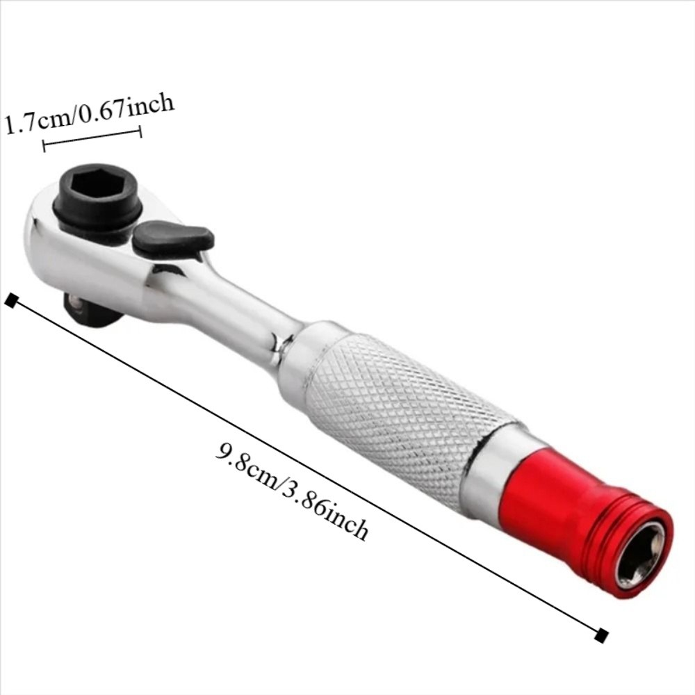 Multifunction Portable Double End Wrench Anti-skid Handle Mini Mini Ratchet Socket Wrench /4 inch Compact 2-In- Wrench Hand Tools