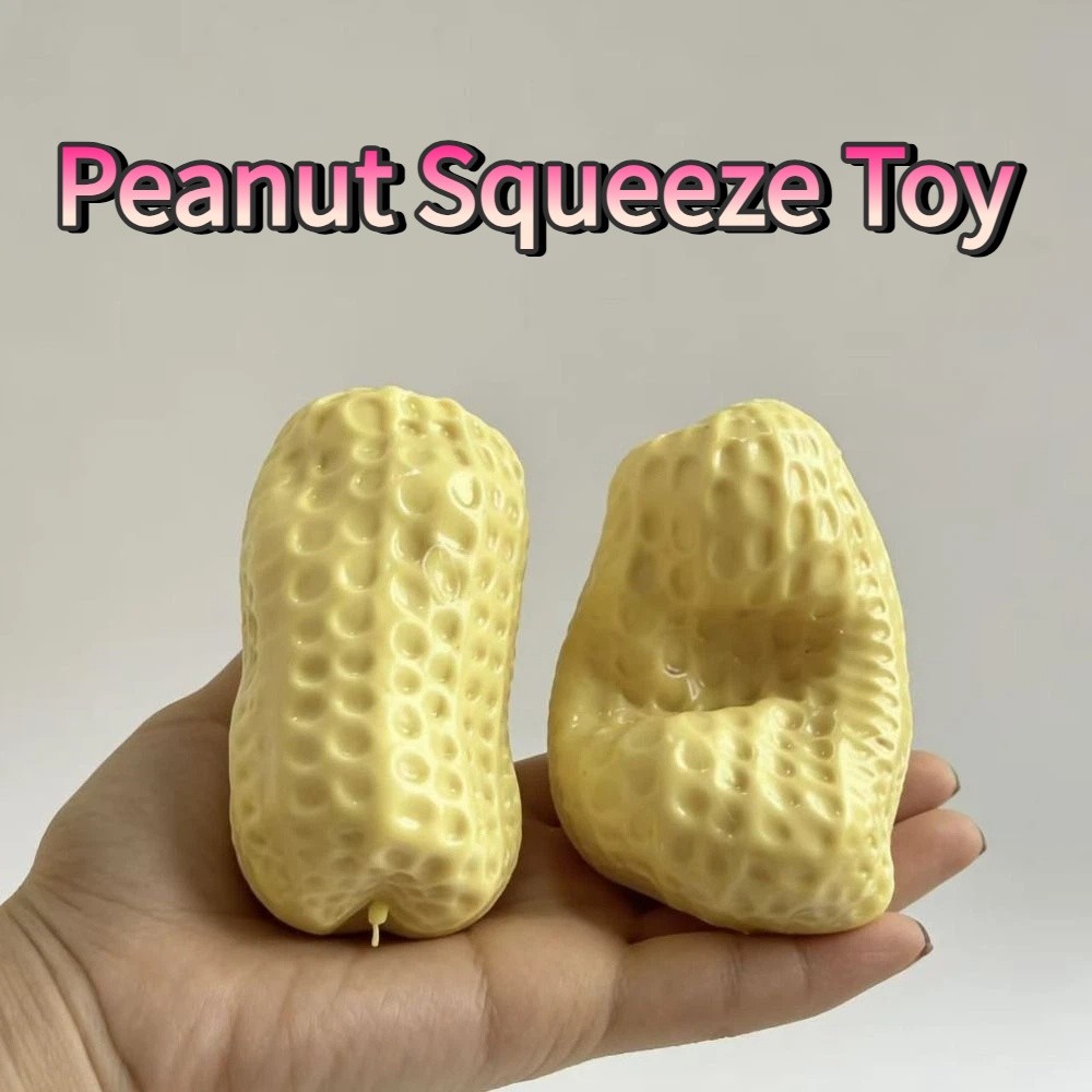 Gift Creative Peanut Squeeze Toy Anxiety Relief Realistic Peanut Stress Ball Funny Relaxed Non Rebound Fidget Toy Office