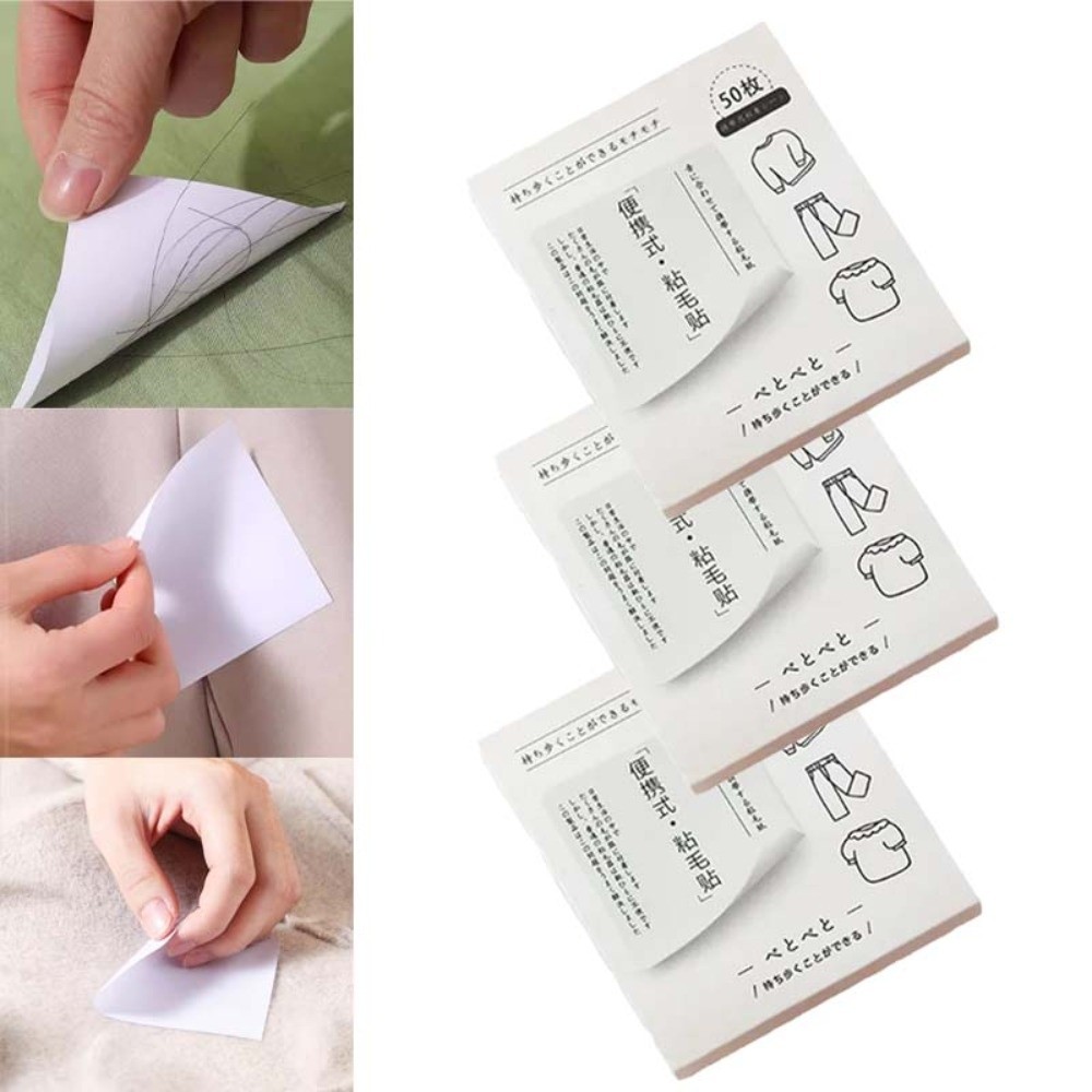 50Pcs New Sticky Portable Pet Hair Remover Tear Off Sheet Reusable Lint Cleaner Fuzz Sweeper Strong Adhesive Fabric Shaver Clothes