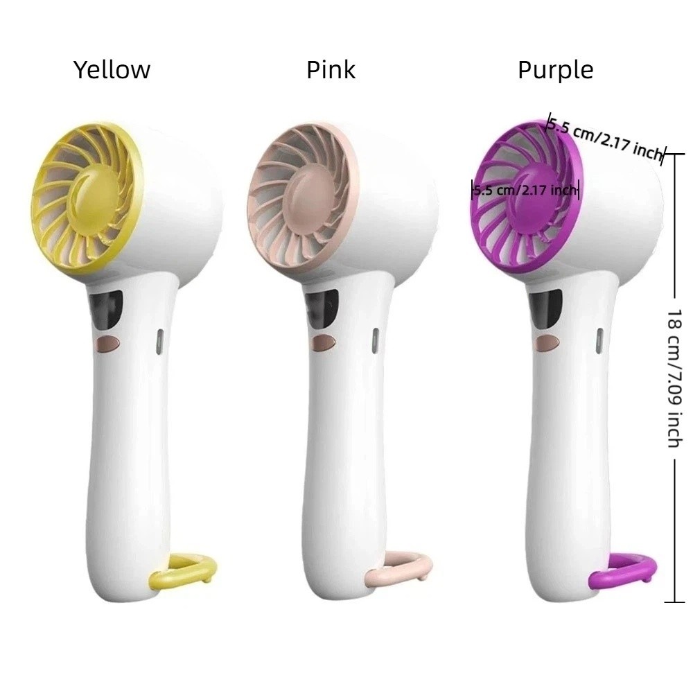 199-Speed Mini Handheld Fan With Ice Cooling & Smart Digital Display, 3600mah Rechargeable Battery For Camping, Office, Travel