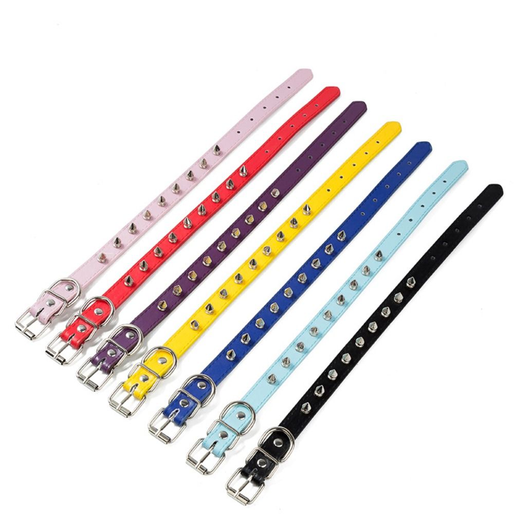 Pet Products Cat Dog Collar Colorful Adjustable Pet Necklace Exquisite Cool Pet Spiked Studded Collars Puppy