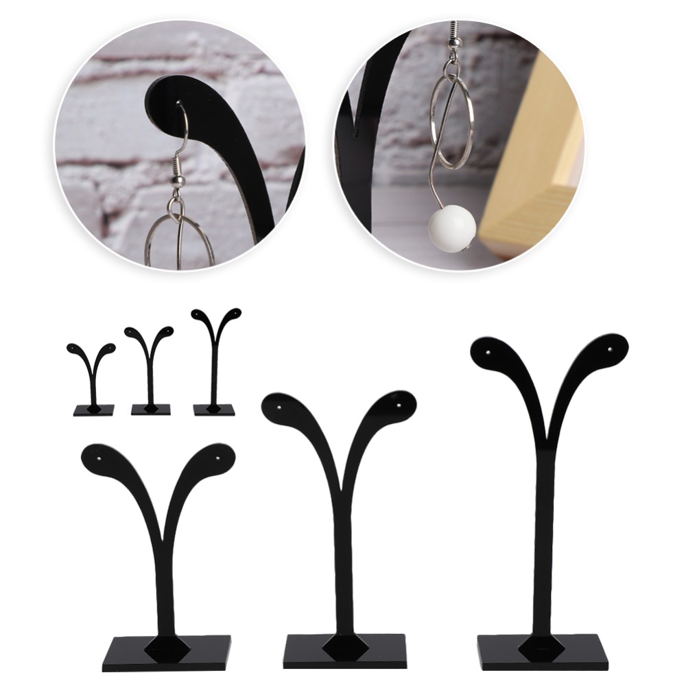 3pcs Practical Acrylic Material Acrylic Earring Display Stand Durable Construction Black Color Jewelry Display Stand M Display Ear Stud Display Stand Jewelry Storage