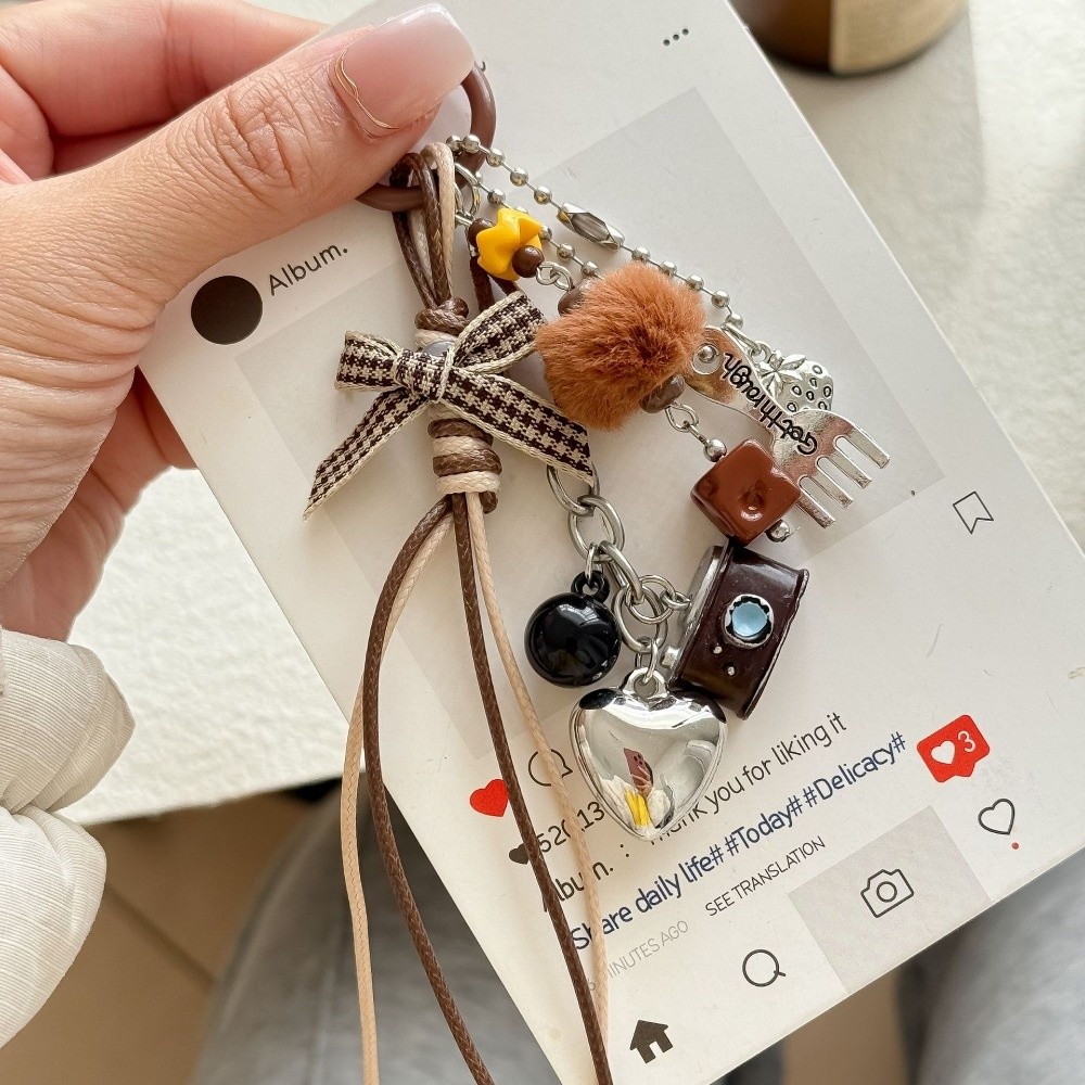 Vintage Resin Camera Keychain Mini Hanging Handbag Pendant Pendant Keychain Bag Accessories Gift