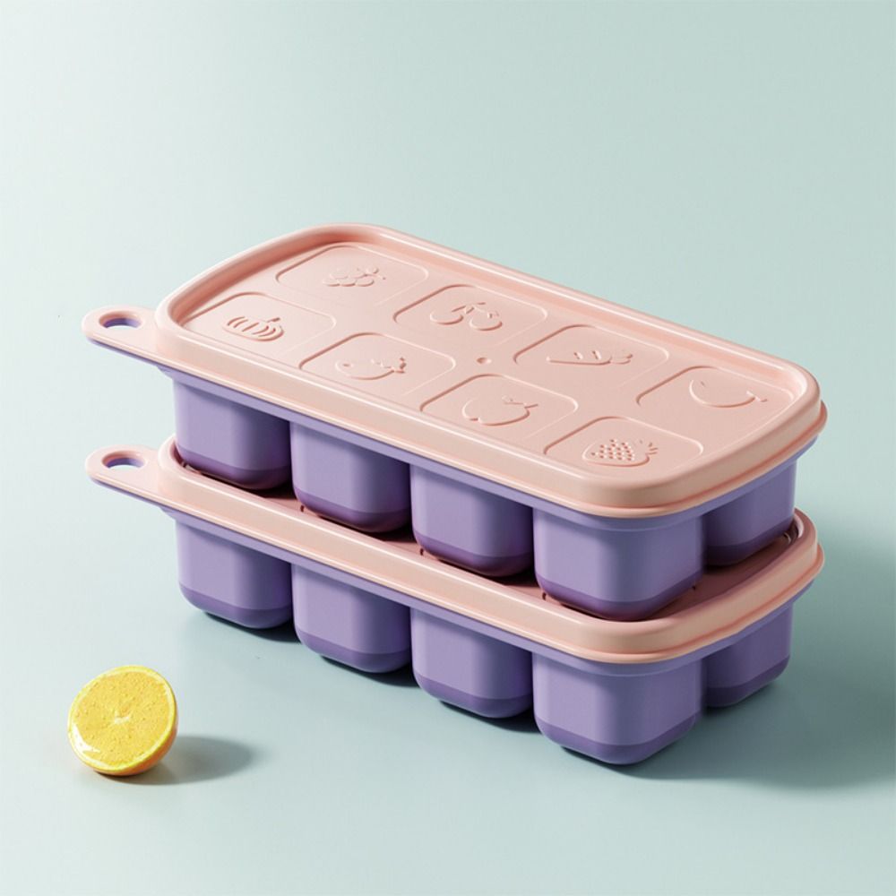 Flexible Homemade Ice Cube Mold Non-stick Easy to Demold Silicone Ice Tray Silicone DIY Ice Cube Storage Box Kitchen