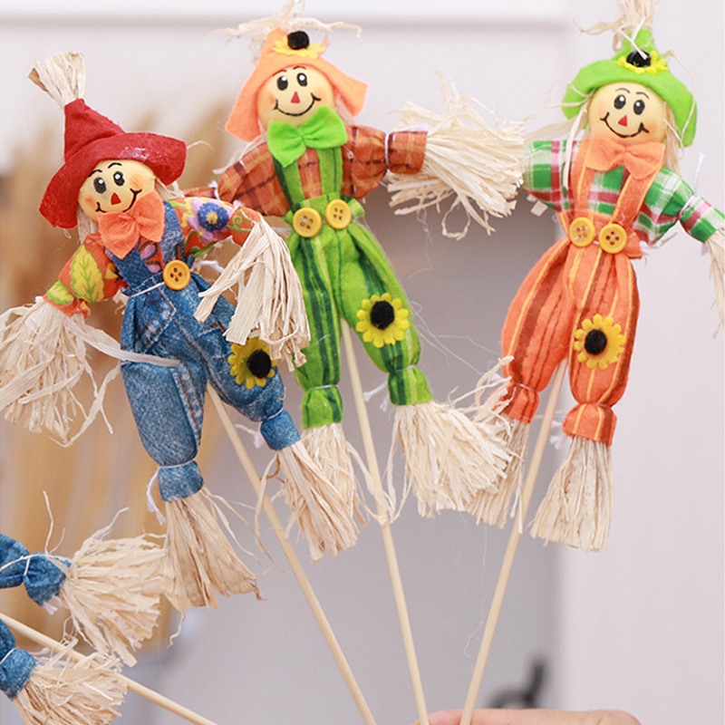 Small Autumn Harvest Scarecrow Decoration For Garden Home Yard Halloween Decor 5a63