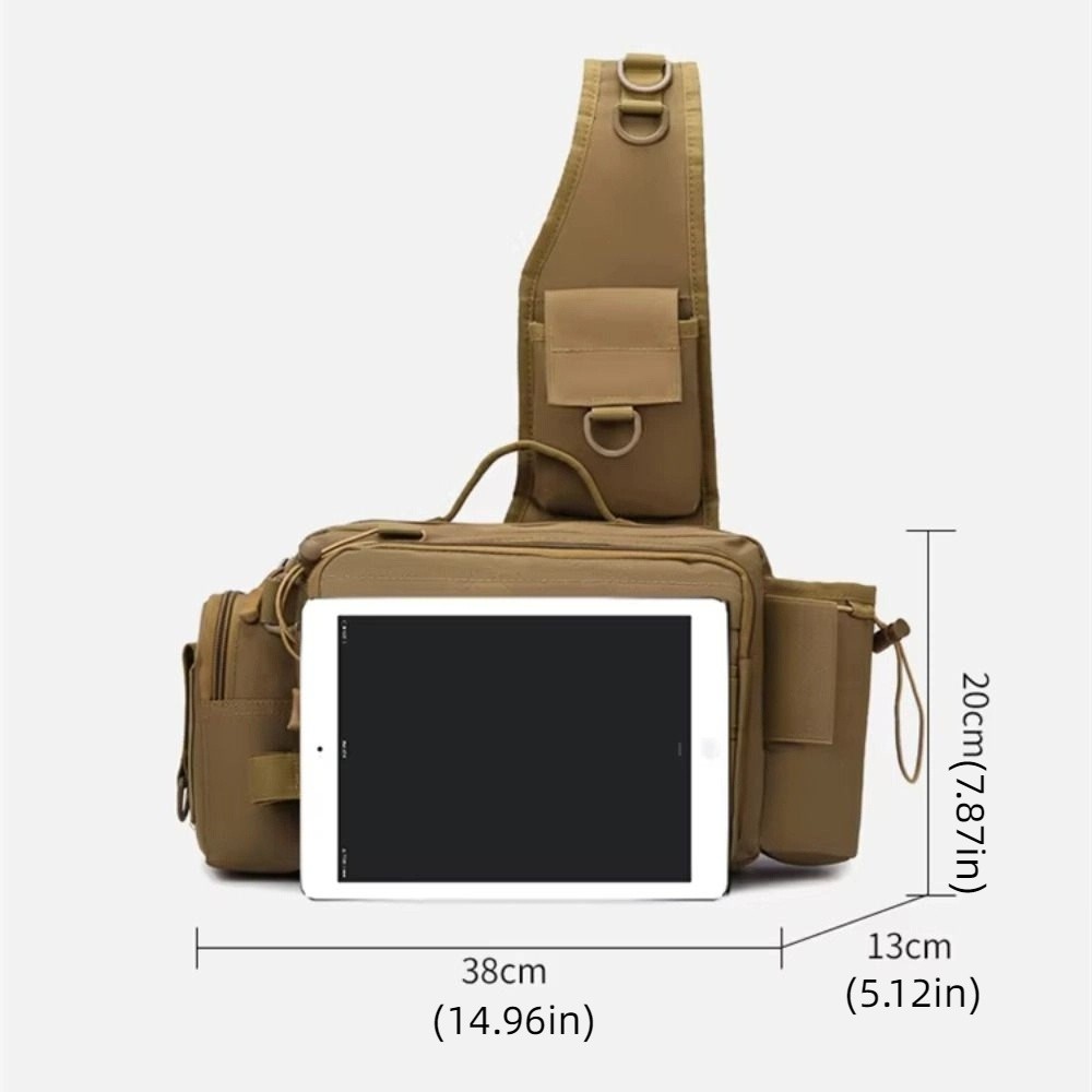 Hiking Climbing Waist Fanny Multi functional Lure bag Waterproof Crossbody Fishing Lure Backpack Compact Wear-Resistant Fishing Rod Lure Bag Utility Storage