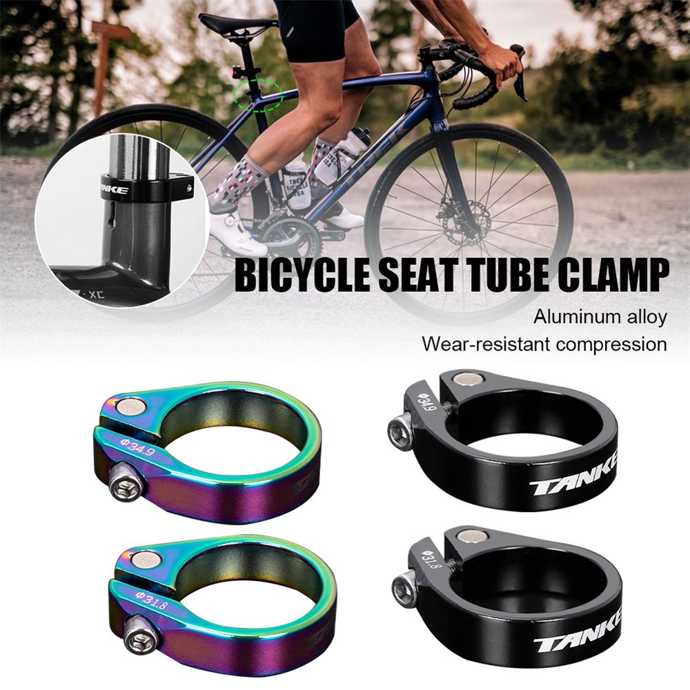 Durable Cycling Aluminum Alloy Seat Post Clamp 28.6/31.8/34.9mm Bike Saddle Seat Tube Clamp Seat Post Clip Seat Tube Clip Bike Seatpost Clamp