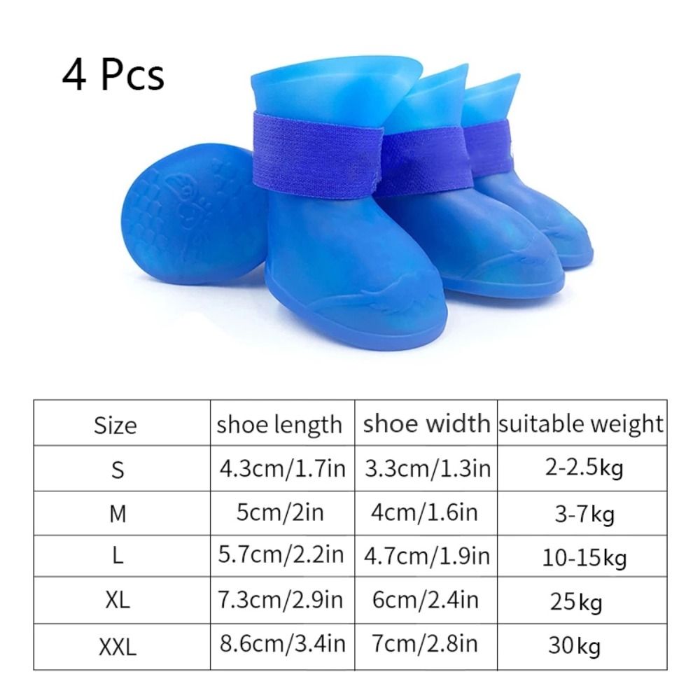Anti-slip Durable Waterproof For Small Medium Large Dogs Cat Puppy Dog Rain Shoe Pet Supplies Rubber Boot Pet Shoe