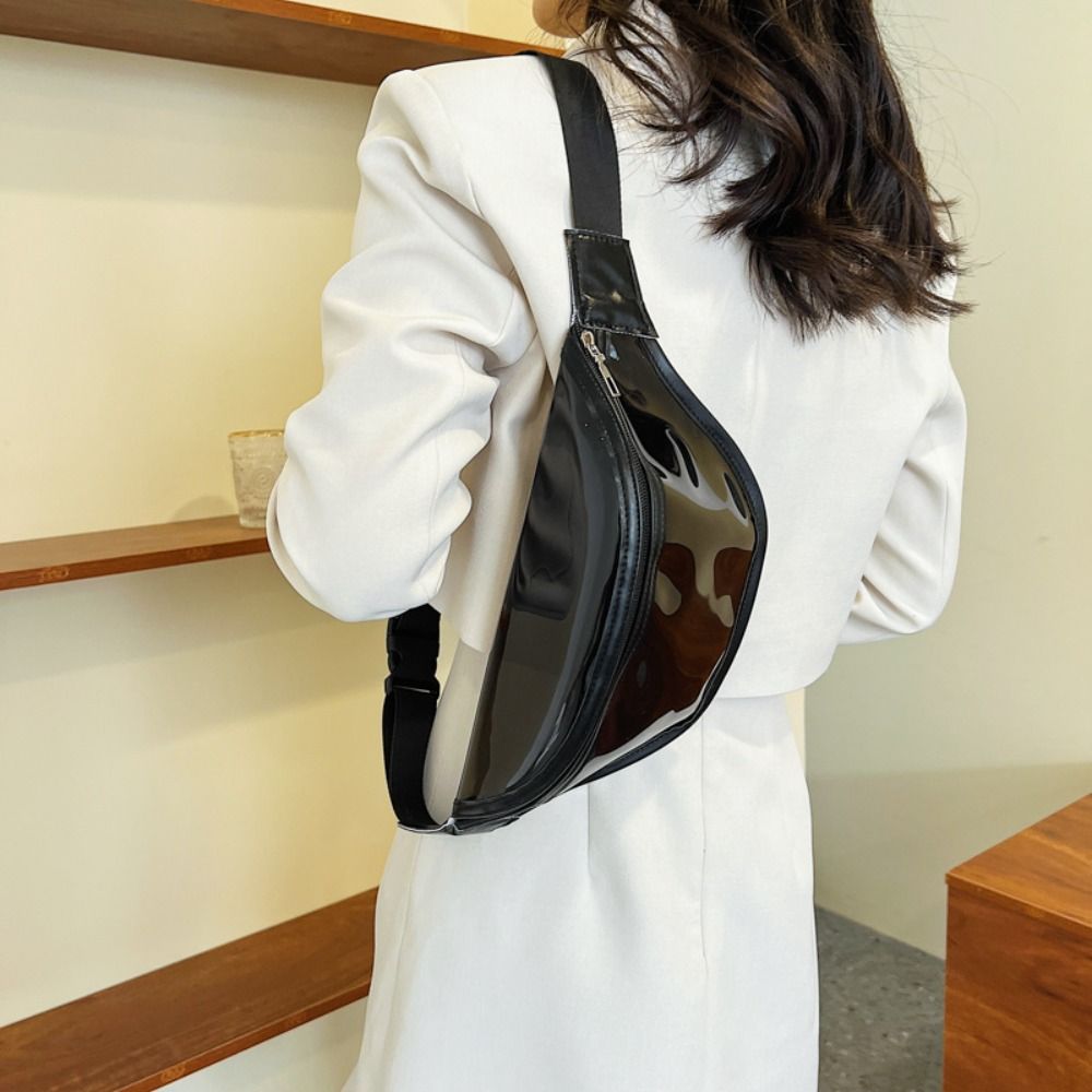 Portable Waterproof Transparent Waist Bag Chinese Style Zipper Pvc Chest Bag Message Bag Handbag Transparent Pack Travel