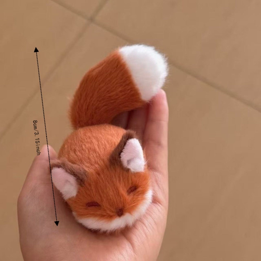 2 pcs/set Funny Cute Fluffy Plush Cat Hair Clips Cloth 3D Tail Design Cartoon Animal Duckbill Clips Side Bang Clips Kitten Barrettes Makeup