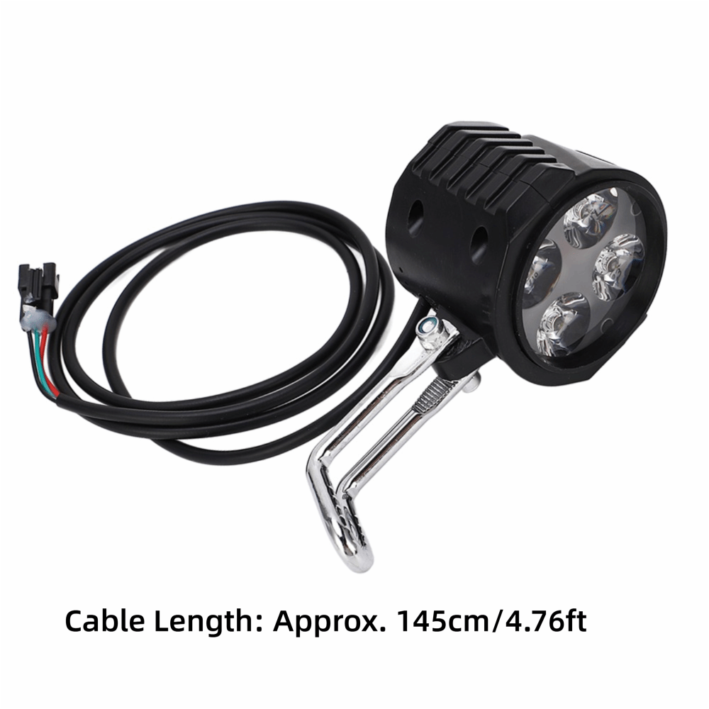Durable 10 Inch Electric Scooter Front Light 36-72V 2 in1 LED Headlight & Horn Electric Horn Headlight Black ABS Bike Headlight Cycling Accessories