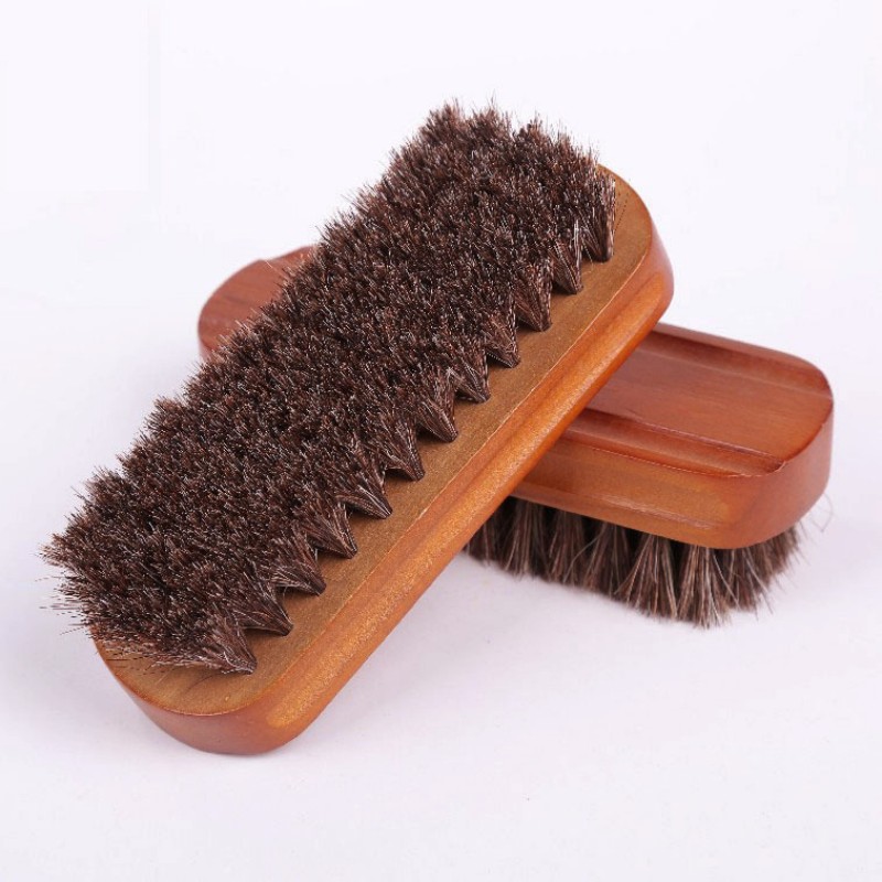Wenefang Fashion Genuine Horsehair Wooden Brush High Grade Shoe Brush Clothing Brush Oil Polishing Cleaning And Dust Removal Brush