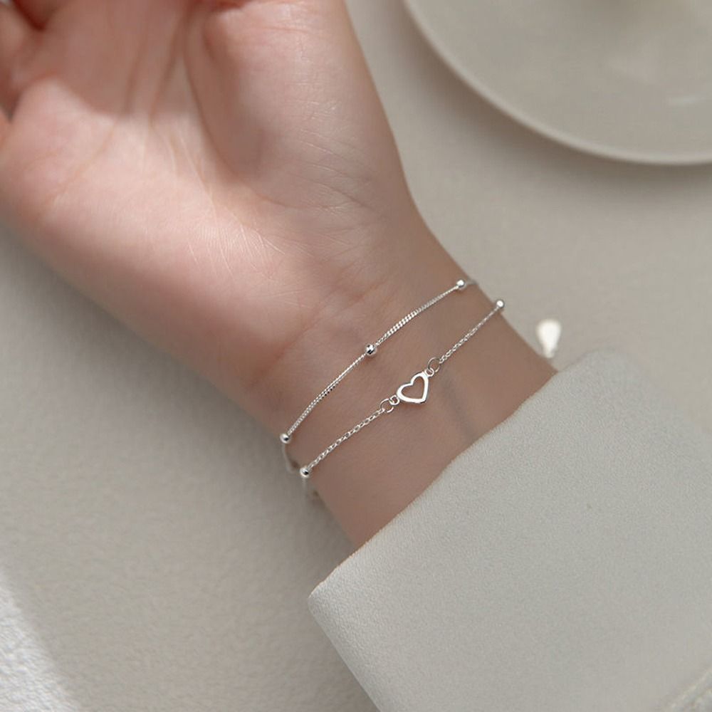 Simple Exquisite Personality Girl Gift Circle Alloy Niche Design Hand Chain Women Double Layer Bracelet Bracelet Fashion Jewelry