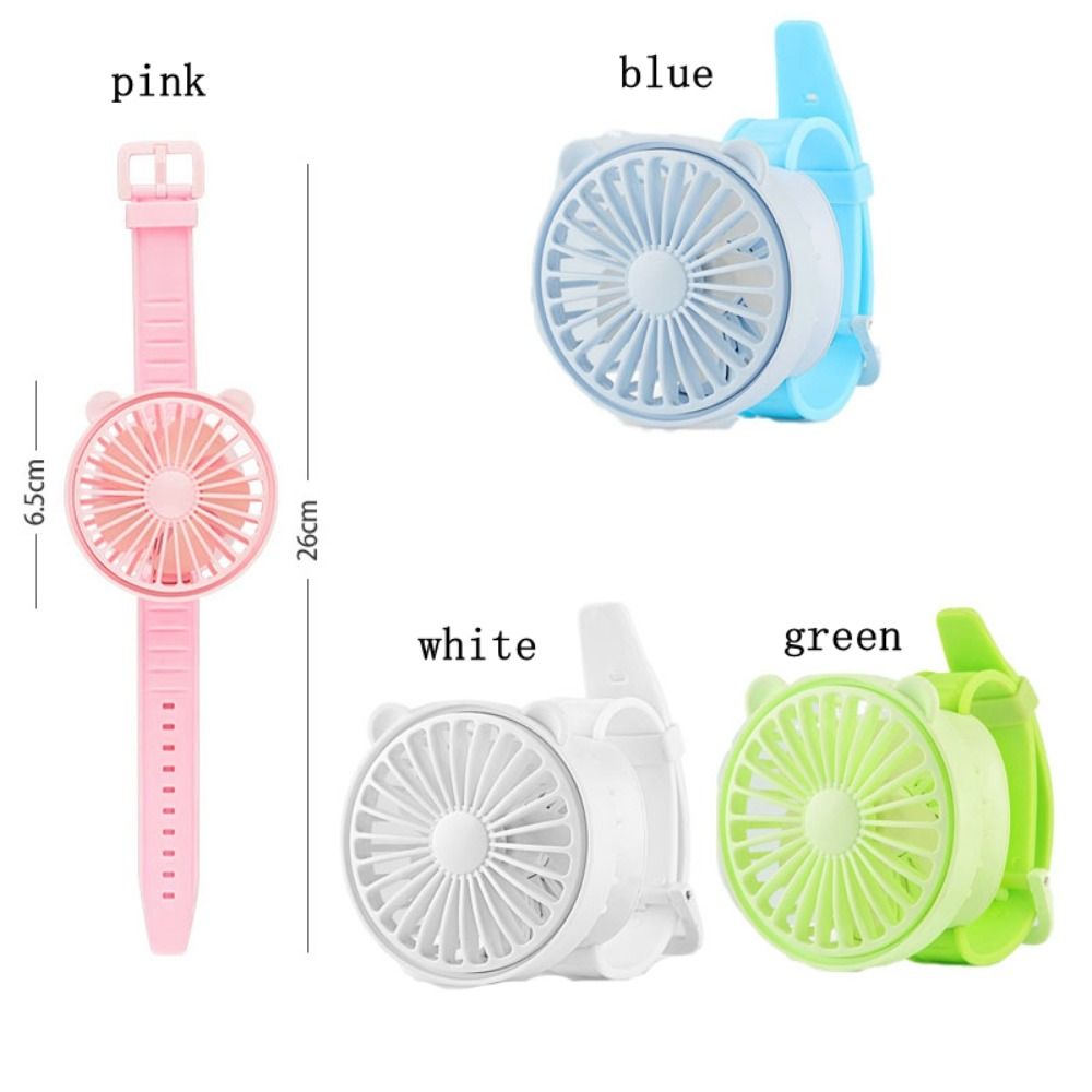 Cute Portable Wristband Fan Mini Cartoon Watch Design Watch Small Fan Long-Lasting Rechargeable Bracelet Fan Student