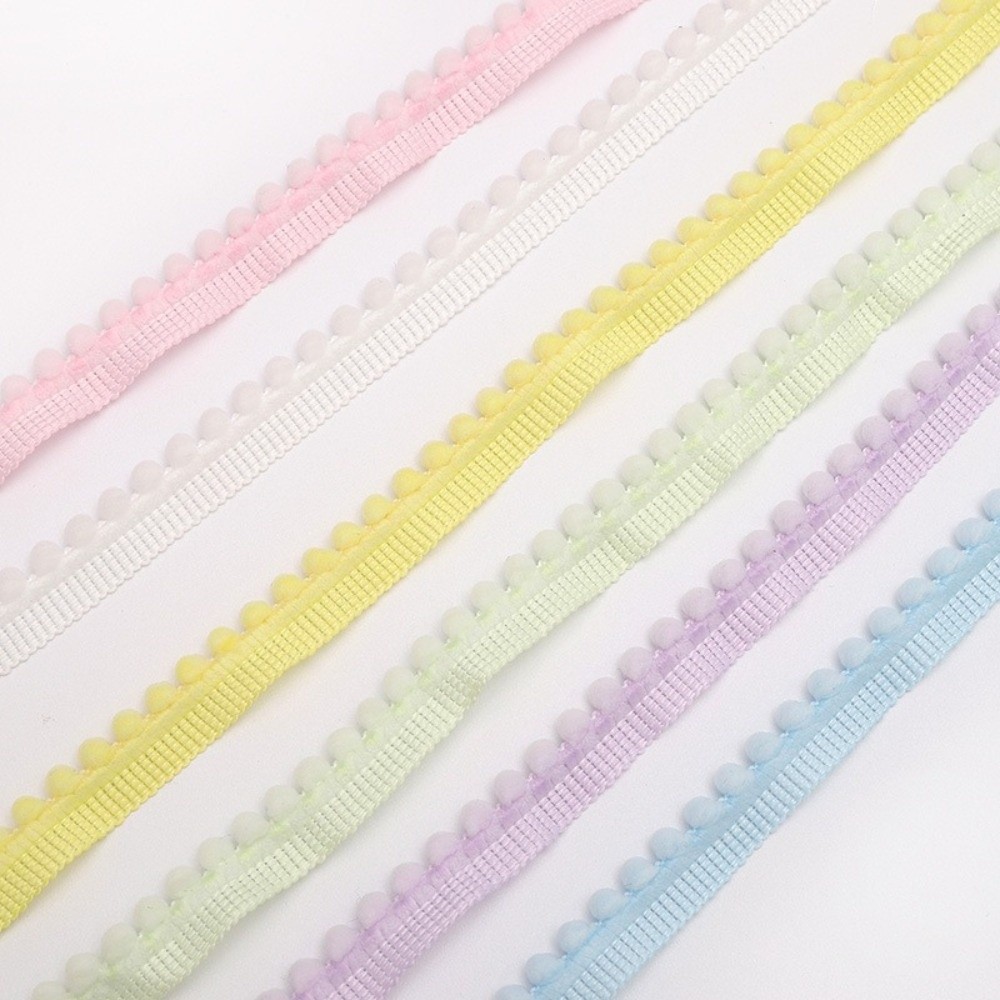 High Quality Mini Pom Pom Fringe Ribbon Colorful DIY Sewing Lace Trim Fringe Pompoms Lace Pillow Curtains Home Decor