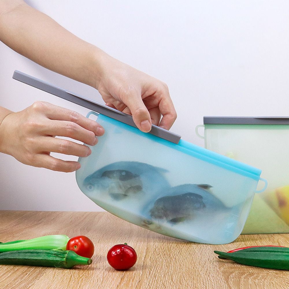 Fresh Wrap Reusable Silicone Storage Bag 500/1000/1500ml Microwave Dishwasher Safe Food Storage Container BPA Free Stand Up Kitchen Fresh Bag Cereal