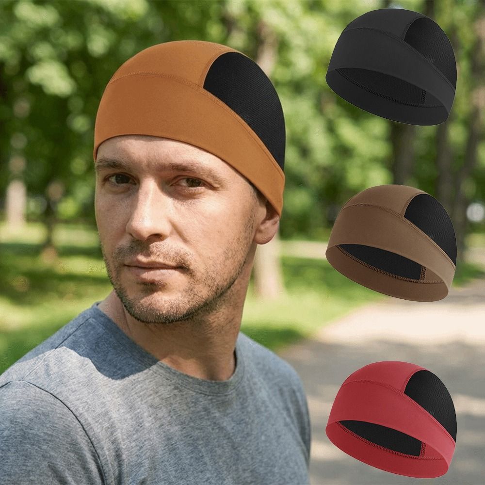 Foldable Quick Dry Helmet Inner Cap Breathable Mesh Sweat Absorption Motorcycle Helmet Liner Portable Cooling Cycling Beanie Cap Summer Season