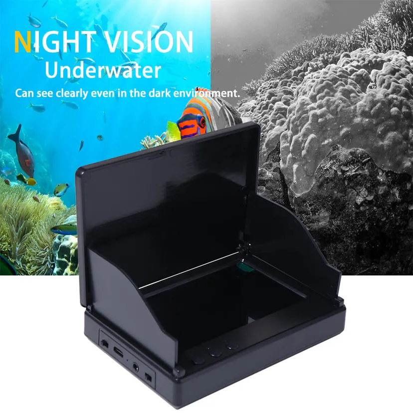 HD 4.3 Inch Screen Underwater Fishing Monitor IPS Display Sun Visor Underwater Fish Finder Monitor LCD Night Vision Fishing Camera Monitor Winter Fishing