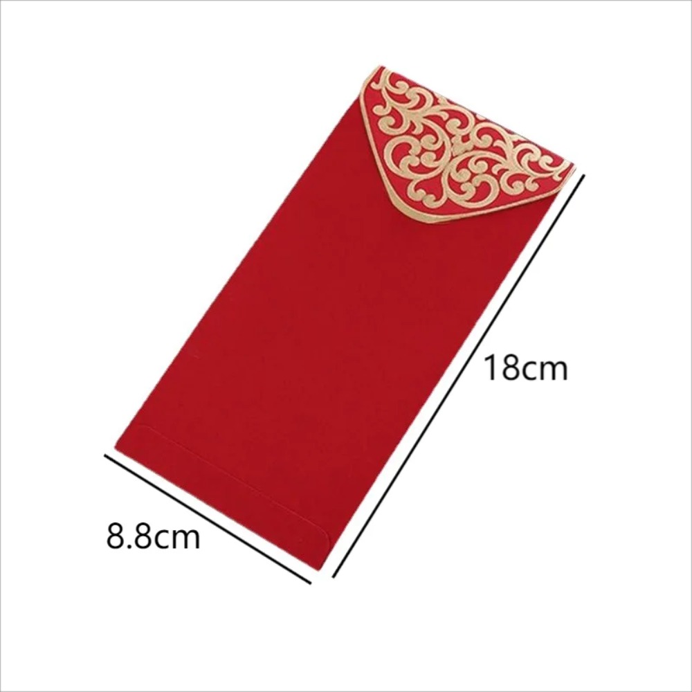 10pcs Red Pocket Hot Stamping Red Envelope Traditional Thickened Hongbao Chinese Style Blessing Money Bag Spring Festival