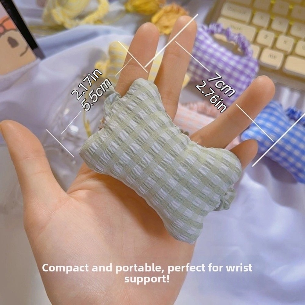4Pcs/Set Small Ergonomic Mouse Wrist Rest Pad Comfortable Plaid Wrist Support Cushion Creative Cute Keyboard Hand Pillow Computer