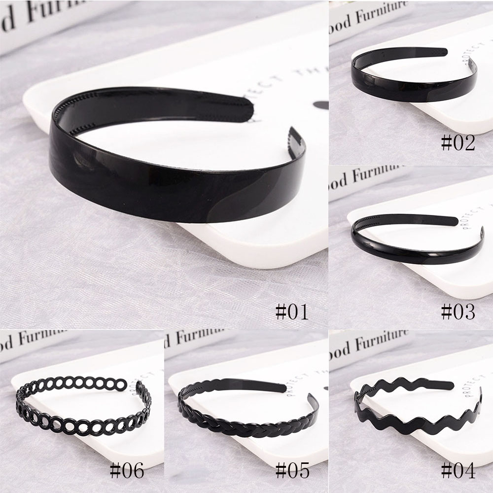 Resin Washing Unisex Black Wavy Mens Women Head Hoop Hair accessories Headband Hair Hoop