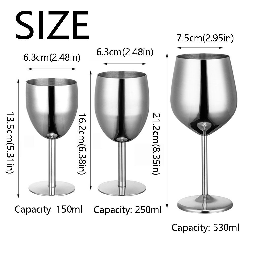 Wide Applications Creative Stainless Steel Goblet Unbreakable Retro Tall Glass Sturdy Durable Metal Glass Drinking Cup