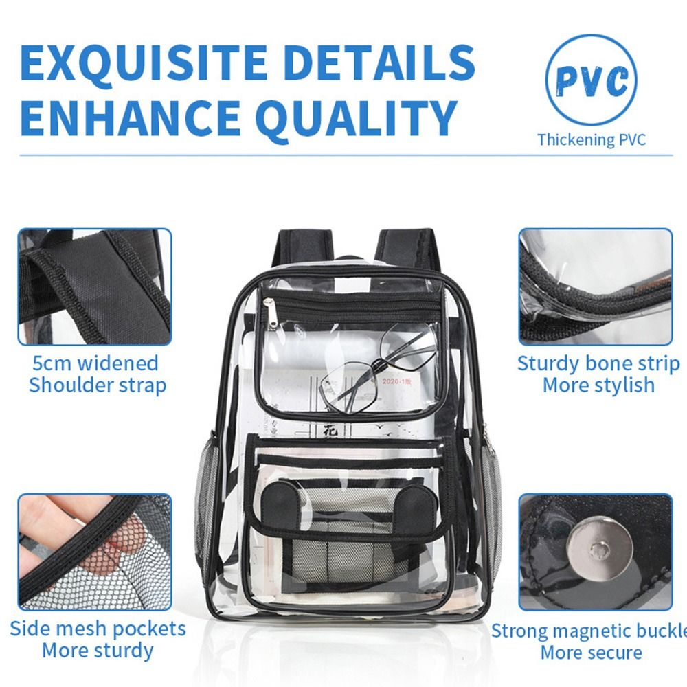 Simple Large Capacity PVC Waterproof Bag Clear PVC Transparent Gym Bag Portable Handheld Travel Duffle Outdoor Sport