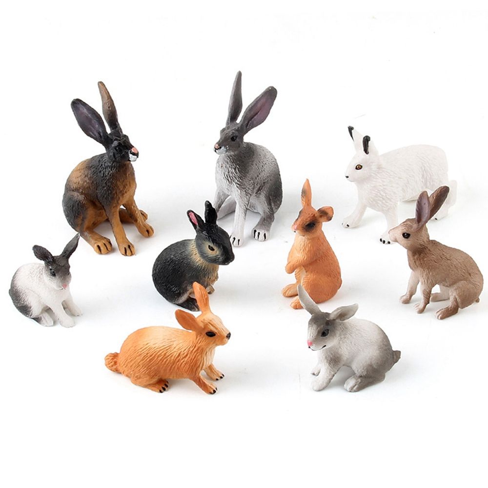 Cute Mini Simulation Rabbit for Children Desktop Ornaments Gift Animal Figurine Educational Home Decor Rabbit Model
