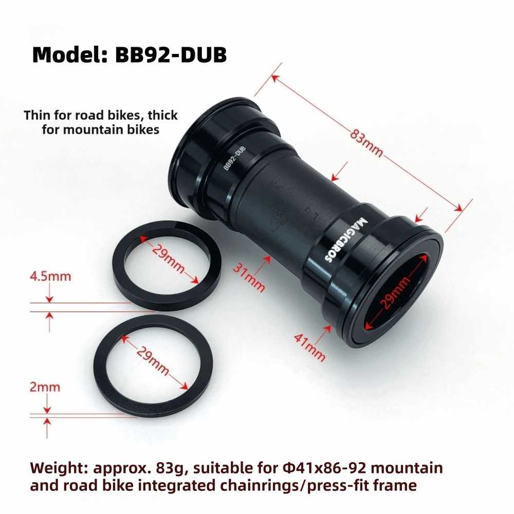 Durable Press Fit Bicycle Bottom Bracket Lightweight 46 Mm Frame Diameter PF30 Bottom Bracket Aluminum Alloy Black DUB Bottom Bracket Mountain Road Bike