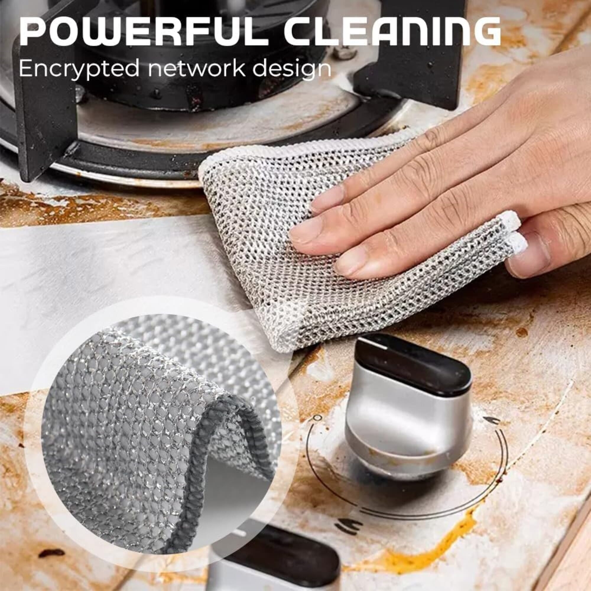Multipurpose Wire Dishwashing Rags - 2024 Non-Scratch Metal Wire Dishcloth for Heavy Cleaning, Premium Scrubbing Cloth for Dishes, Pots, Pans & Sinks (10 Pcs)