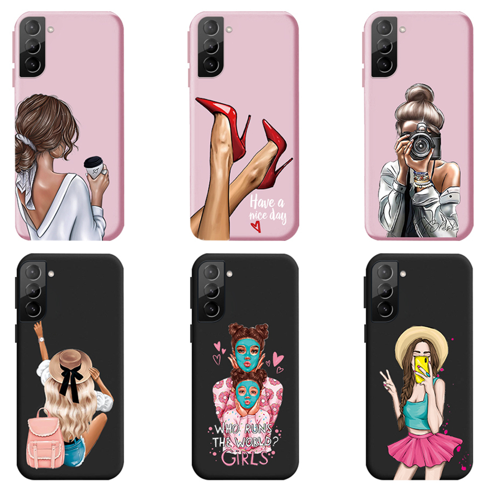 Wenefang Phone Case For Samsung Galaxy S21+ S21 S 21 FE plus Ultra Case Super Mom Baby Girl Soft Silicone Back Protector Cover Funda