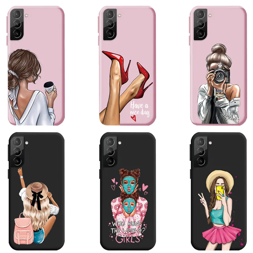 Wenefang Phone Case For Samsung Galaxy S21+ S21 S 21 FE plus Ultra Case Super Mom Baby Girl Soft Silicone Back Protector Cover Funda