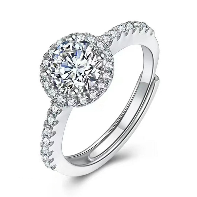 【New Arrivals】Moissanite Ring Women's 1 karat Luxury Round Bag Couple's Pair Ring Proposal Wedding Diamond Ring First Jewelry