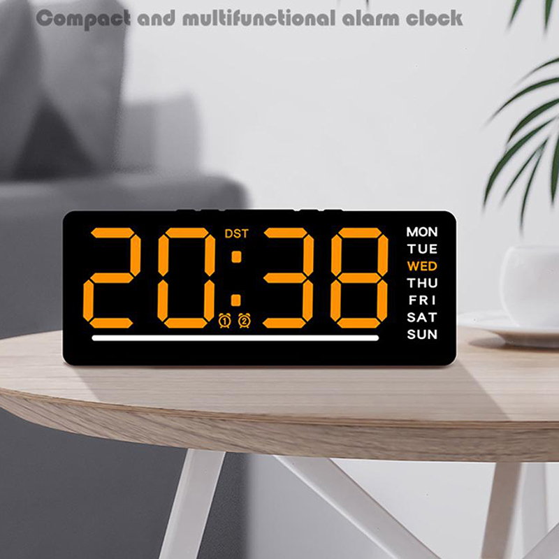 Smart Mute LED Electronic Wall Clock Modern Desk Clock Night Alarm Minimalist Thermometer Clock Home Decor For Room CF8