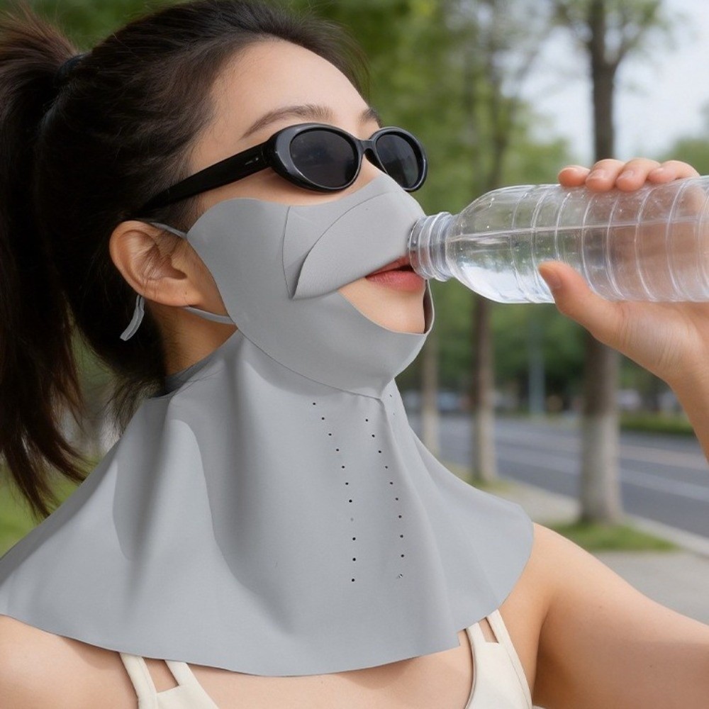 New Nylon Sun-protection Soft Lightweight Design UV-resistant Breathable Veil Cool-feeling Fabric Elegant Ice Silk Drinking Fishing