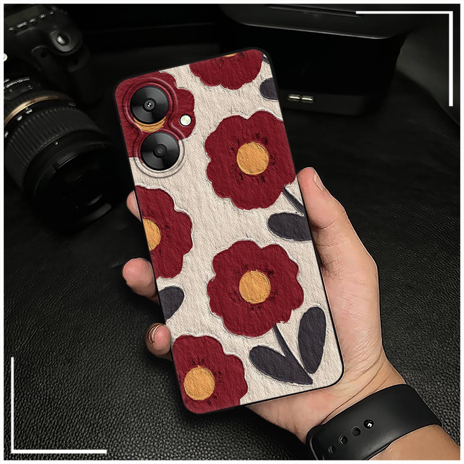 Shockproof Fashion Design Phone Case For Redmi 13C 5G/13R 5G/Poco M6 5G Dirt-resistant Silicone flower Soft case Cute