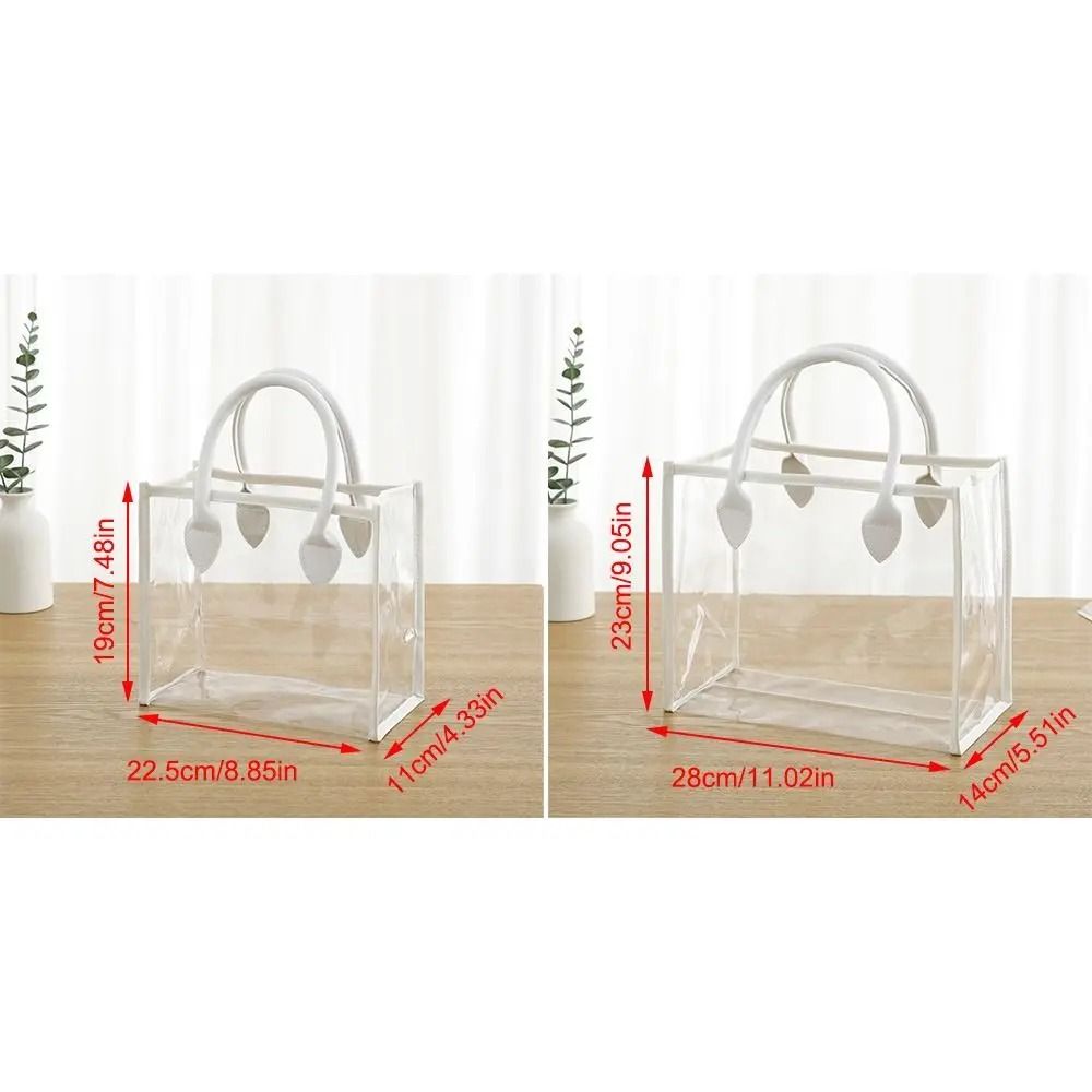 Fashion Waterproof Transparent Gift Bag Lightweight Large Capacity Handhold Packaging Tote Reusable Portable Women Shopping Bags Candy