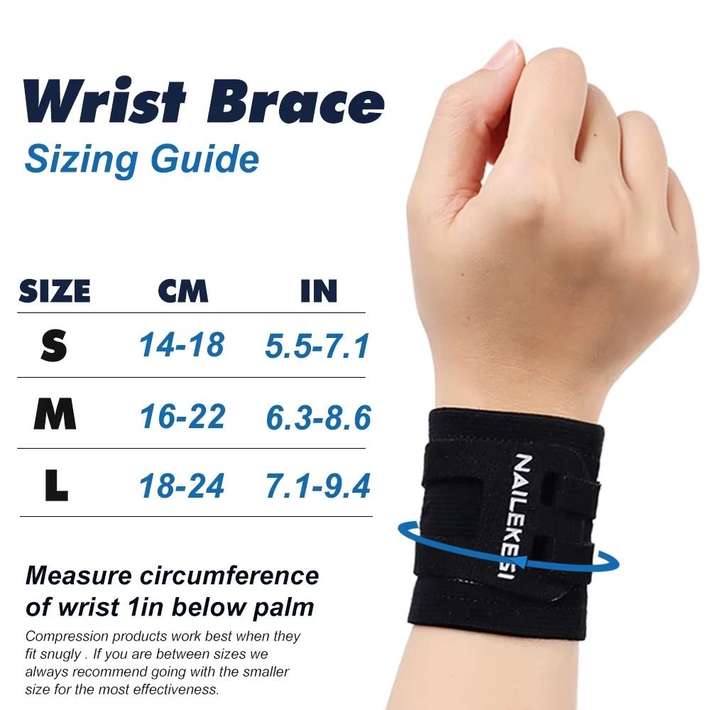 1PC Tendonitis Sprains Ultra-Thin Wrist Support Straps Compression Adjustable Sports Wrist Brace Breathable Dual Straps Wristband Carpal Tunnel