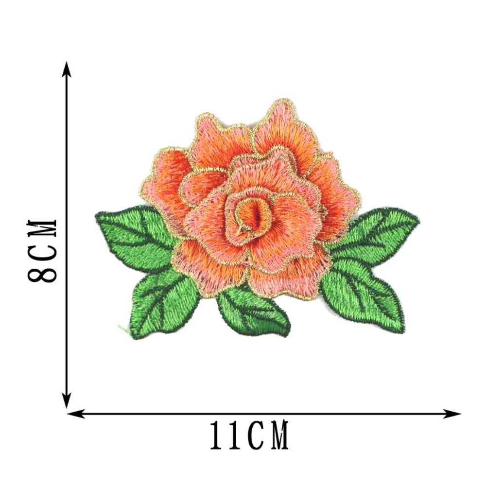 Elegant Polyester Fiber Embroidery Flower Patch DIY Handmade 11*8CM Sew On Patch Clothing Accessories Embroidery Repair Patch Hat
